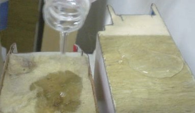 Comparison picture of hydrophobicity test