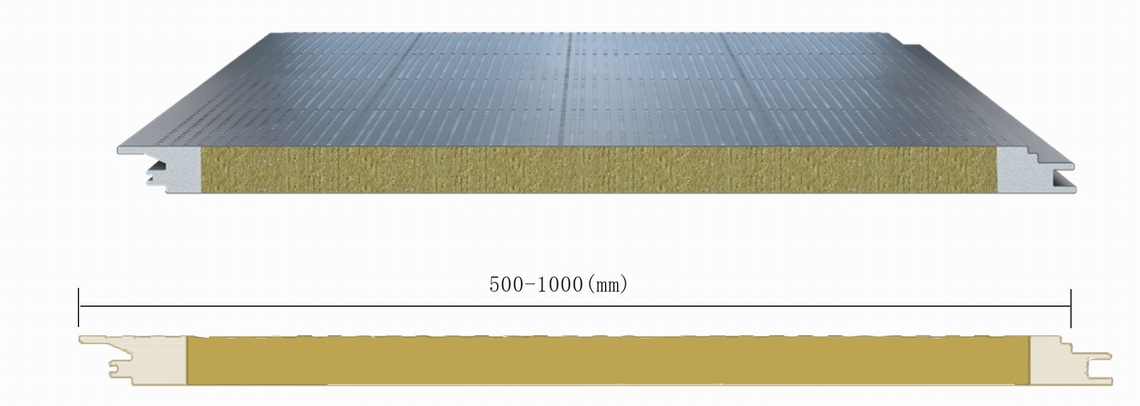 Details of metal acoustic composite panel